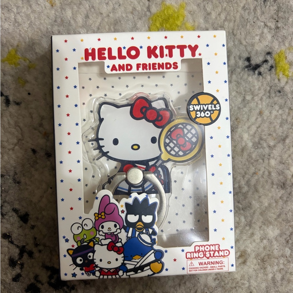 Hello Kitty Phone Ring Stand - Red, White, Black